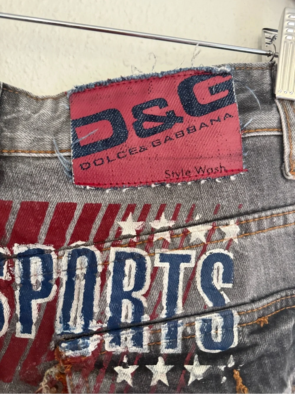 D&G Dolce & Gabbana Size 48 Y2K Distressed Cargo Denim Shorts